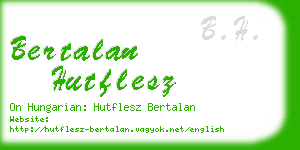 bertalan hutflesz business card